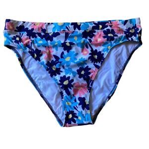Splendid Room to Bloom Bikini Bottom Blue Floral NEW size L